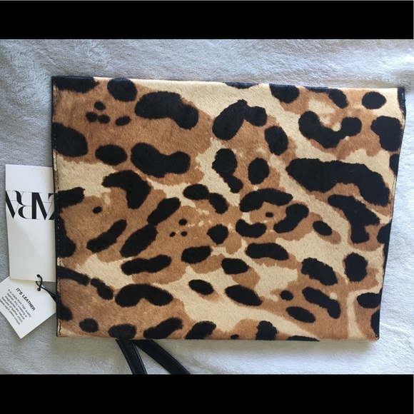 Leopard Suede/Leather Zara Clutch - Picture 2 of 3